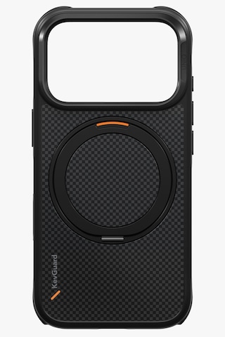 Apple iPhone Uyumlu 18 Pro Max Kılıf Keva Mov Armaid Fiber Metal Dönen Halka Magsafe Özellikli Koruyucu Kapak Sıyah