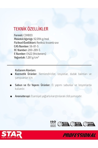 Bitkisel Gliserin Doğal Ve Çok Amaçlı Nemlendirici 1 KG
