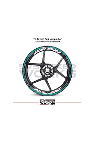 Bajaj Rs200 Jant Sticker Dış Ve İç Set Sticker Jant Şeridi Turkuaz 16860442