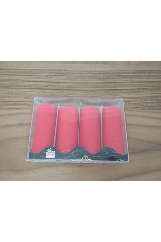 4'Lü Kokusuz Kırmızı Bozkurt Silindir Mum 3.5*9Cm (361458268)