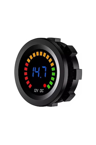 Ayt Powermaster Ic-230e 6-18 Volt Voltmetre Pano Tipi Akü Göstergeli 28 Mm 6-18 Volt Dış Çap 36.5 Mm 2 Pinli