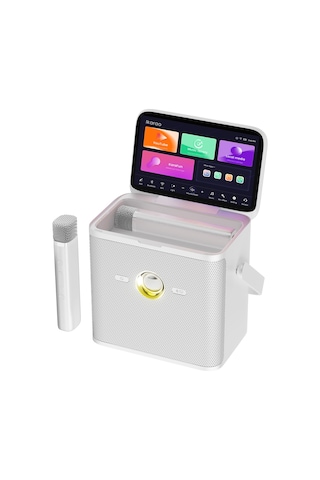 Ikarao Partybox Shell S3 80w Karaoke Bluetooth Hoparlör Seti, 7.1" Dahili Tablet, 2 Kablosuz Mikrofo