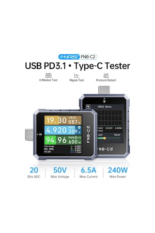 Fnırsı Fnb-c2 240w Usb-c Pd 3.1 Hızlı Şarj Test Cihazı