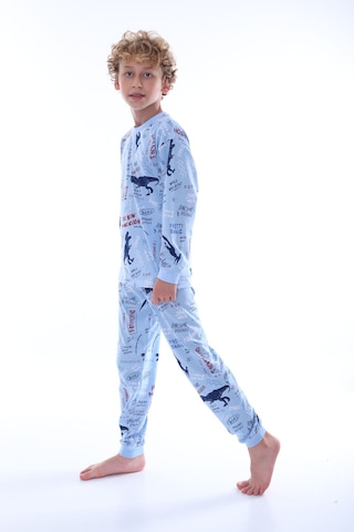 Zuzunga Kahramanlar Birliği Avengers Desenli Erkek Çocuk Pijama Takımı Mavi1 Mavi