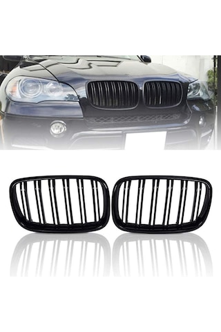 Bmw X6 E71 Çift Şeritli Ön Panjur Izgara 2006-2013 Arası Parlak S