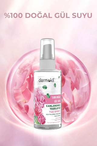 Dermokil Doğal Gül Suyu Canlandırıcı Tazeleyici Yüz Spreyi 100 ML