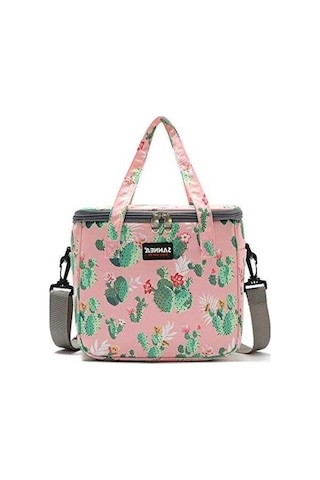 Novahub Tekrar Kullanılabilir Yalıtımlı Termal Çanta, Sevimli Öğle Yemeği Kutusu, Yetişkin Kadınlar İçin, İş Ofis, Açık Hava, Piknik, Plaj, Mangal, Kaktüs Tasarımı Çok Renkli