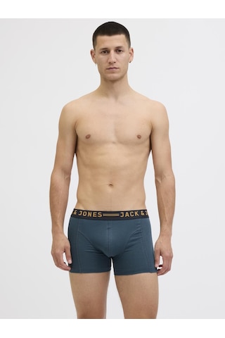 Jack & Jones Erkek Düz Renk 5'li Boxer Paketi - Blue - 12293348 Blue Wing Teal