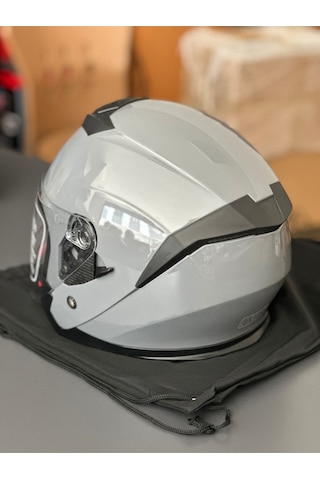 Motokaskk Güneş Gözlüklü Jk Güneş Gözlüklü Yarım Kask / Ece Sertifikalı / Nardo Gri Gri