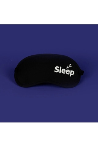 Shopiolog Sleep Ve Good Night Yazılı Tasarımlı Siyah Uyku Bandı Siyah