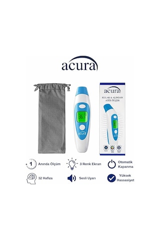 Ac-9280 Kulaktan & Alından Ateş Ölçer, Beyaz Mavi
