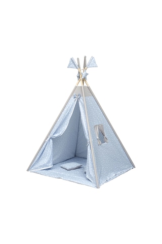 Exorbaby Xl Büyük Boy Ahşap Ve Pamuklu Oyun Çadırı , Oyun Evi Mavi