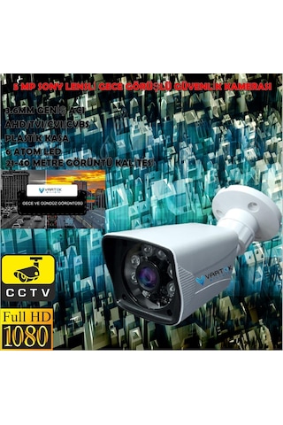 6 Kameralı 500 Gb Hdd 5mp Lensli 1080p Fullhd Kamera Seti - Su Gecirmez- Sabit İp Gerektirmez