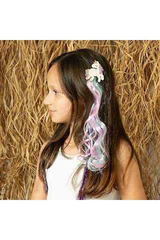Lukky Unicorn Klipsli Mavi/pembe Saç Tokası 35 Cm