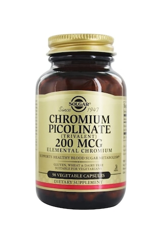 Solgar Chromium Picolinate 200mcg 90 Kapsül 3 Adet