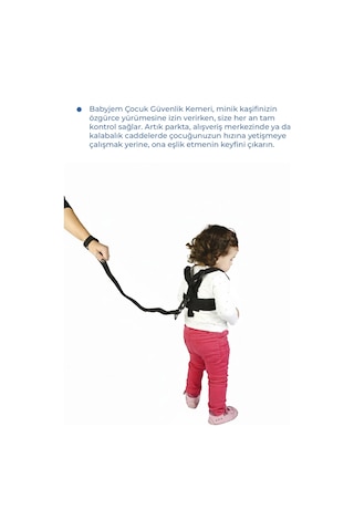 Babyjem Çocuk Yürüme Yardımcısı Güvenlik Kemeri Siyah