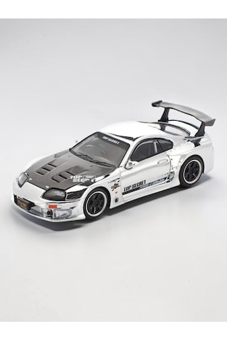 Pop Race Pr64 Toyota Supra Top Secret Gt300 White Chrome 1:64 Diecast Model Araba Sarı