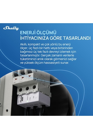 Shelly 3em-63t Gen3 Akıllı 3 Faz Enerji Ölçer