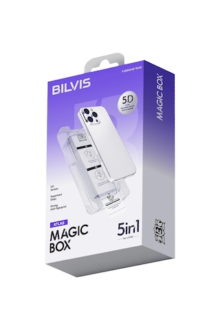 Mey İthalat Apple iPhone Uyumlu 15 Pro Bilvis 5in1 3d Magic Cam Ekran Koruyucu - Siyah