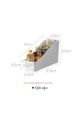 Lyon Lazy Corner Mutfak Eşyası Kapak Rafı Plastik Depolama Kutusu Beyaz