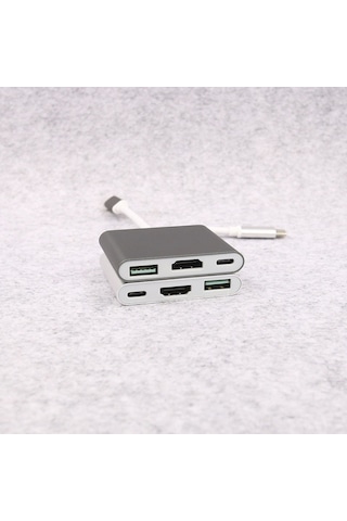 Singree 4k Hdmı Type-c Dönüştürücü - Usb Ve Hd Bağlantılı Şık Gri Adaptör Kablo
