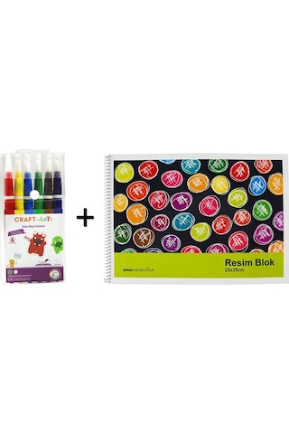 Umix Craft And Arts Suluboya Kalemi 6 Renk+spr.resim Defteri