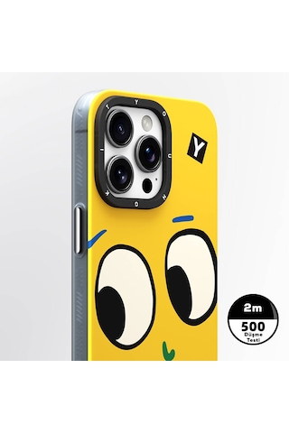 Apple Uyumlu iPhone 14 Pro Max Kılıf Magsafe Özellikli Sunshine Tasarımlı Youngkit Daily Happy Serisi Sarı
