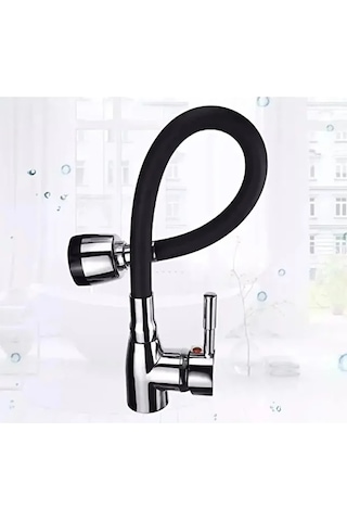 Mucit Home Siyah Renkli Oynar Başlıklı Tasarruflu Silikon Musluk Başlığı Kubar Siyah
