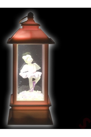 Uçuşan Simli,12,5cm X 5cm Led Işıklı Balerin Fener Küre - C