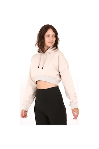 Scorp Storm Crop Kapüşonlu Sweatshirt Bej