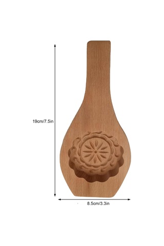 Pxcl Ahşap Ay Kek Kalıpları Yaratıcı Ay Kek Kalıbı, Çiçek Desenli Kahverengi