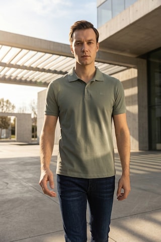 Süvari Slim Fit Düz Baskısız Pike Düğmeli Polo Yaka Nefes Alabilen T-shirt Su Yeşili