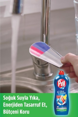 Pril Elde Yıkama Sıvı Bulaşık Deterjanı 4 X 675G Limon 5+ Etki, Kendinden Yağ Çözme Etkisi