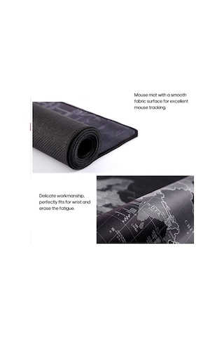 Pazly 70x30cm Büyük Boy Yumuşak Mouse Pad Masa Matı Pc Dizüstü İçin Siyah