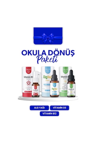 Erbatab Okula Dönüş Paketi Vitamin D3 Vitamin B12 Alg Yağı Omega-3