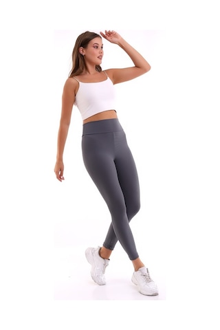 Self Clothing Kadın Koyu Gri Yüksek Bel Fitilli Dayanıklı Örme Kumaş Toparlayıc (549517526)