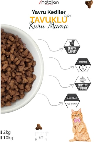 Anatolian Premium Kitten Tavuklu Yavru Kedi Maması 2 KG