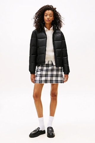 Tommy Hilfiger Kadın Gizli Kapüşonlu Crop Şişme Mont - Siyah Triple Black