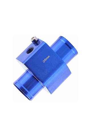 Kosona Araçlar İçin Su Sıcaklığı Ölçer Bağlantı Borusu 28mm - Mavi, Anodize Metal, Aşırı Isınmayı Engeller, Evrensel Uyumlu