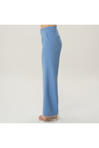 Deryam Tekstil Geniş Paça Kadın Pantolon Mavi
