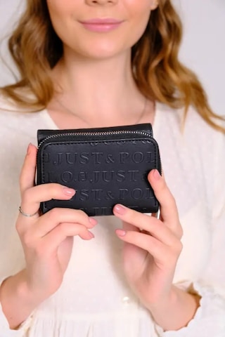 Just Polo Kadın 6 Kart Bölmeli Fermuarlı Ve Çıtçıt Kapamalı Şık Cüzdan Shopper Siyah