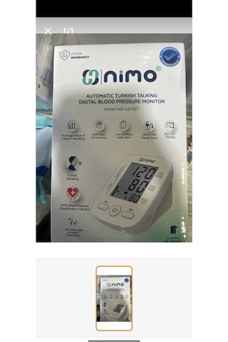 Kol Tansiyon Aleti Nimo Ld-527 Koldan Ölçer Konuşan Pilli Dijital