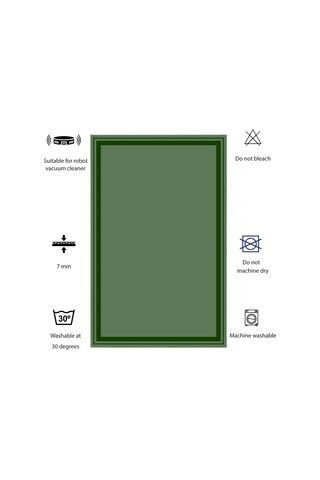 Dijital Kaymaz Yıkanabilir Mutfak Banyo Salon Paspas Halısı Trend Modern Al4007 Haki