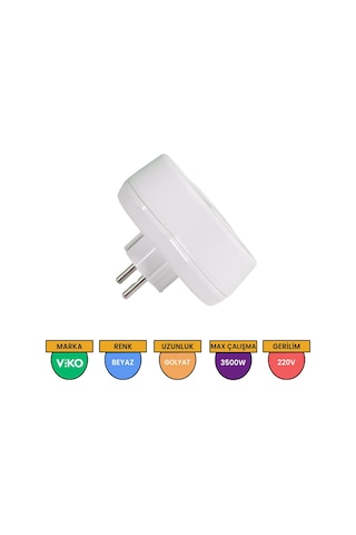 VİKO 3'Lü Yonca Topraklı Fiş - Priz