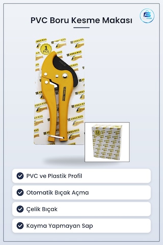 Pvc Boru Kesme Makası Otomatik Bıçak Açma Plastik Profil Hortum K