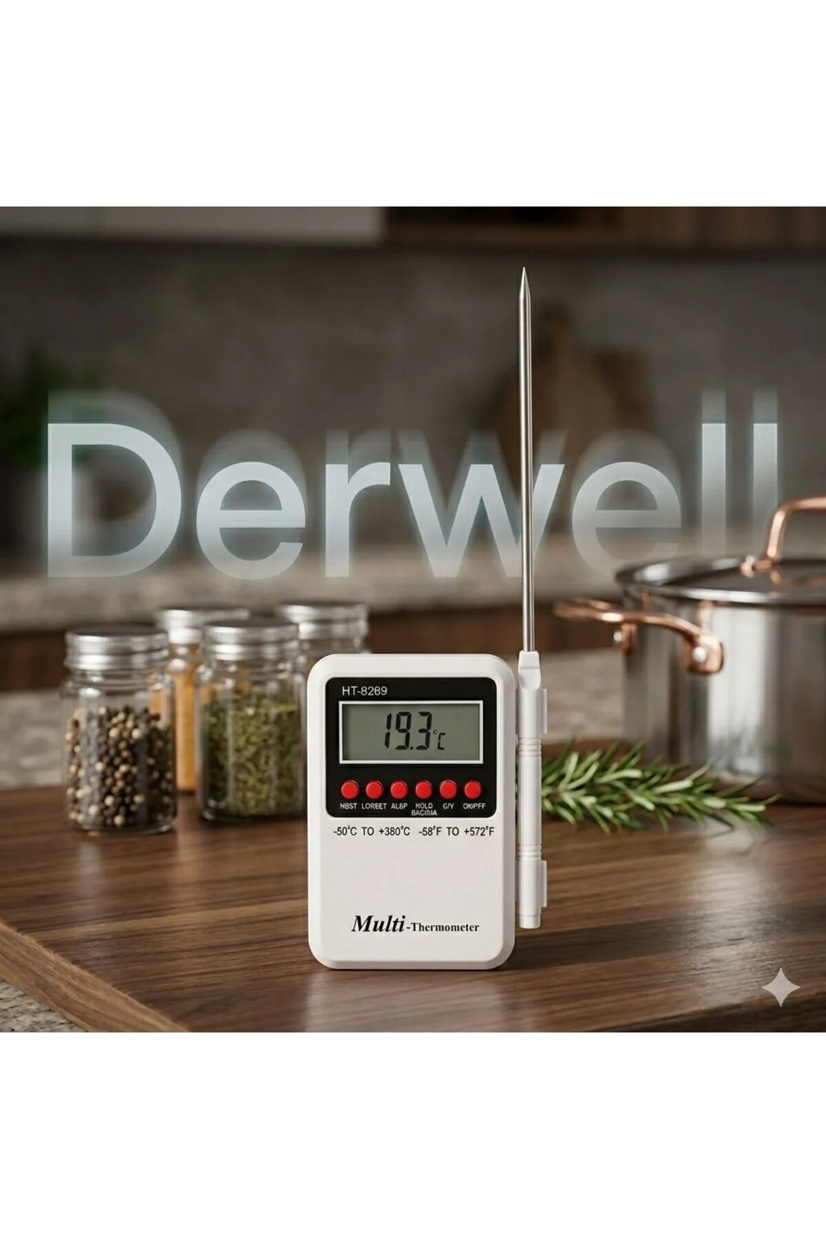 Hassas Dijital Mutfak Termometresi: Et, Yoğurt Ve Sıvı İçin Hızlı Isı Ölçer. Paslanmaz Çelik Problu, Lcd Ekranlı Gıda Derecesi. -50 C / +300 C Ölçüm Aralığıyla Profesyonel Mutfak Yardımcısı