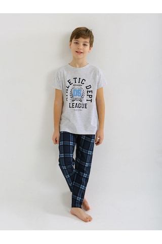 Vitmo Erkek Çocuk Kısa Kollu %100 Pamuklu Pijama Takımı League KARMELANJ