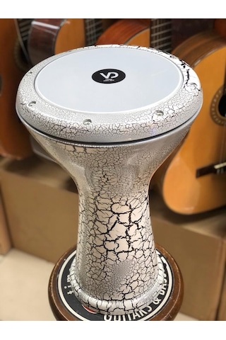 3040 Döküm Beyaz Çatlak Boyalı Darbuka/çömlek
