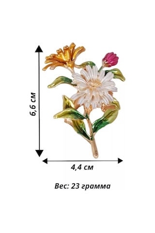 Fashion Jewelry Çiçekli Sert Tohumluk Broş 226483943 Altın Rengi