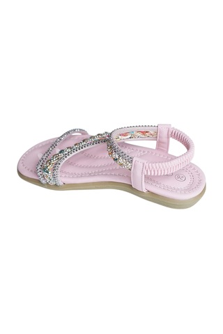 Kız Çocuk Taş Detaylı Sandalet 25y157-1 Pembe